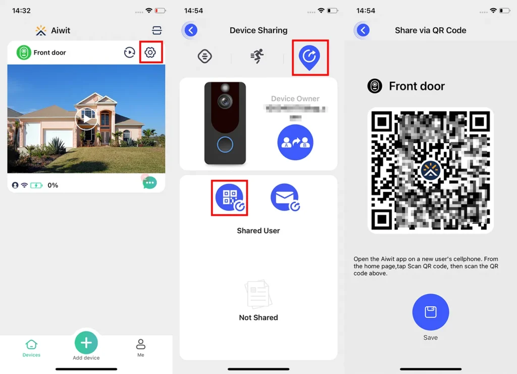 How to share Aiwit doorbell with family and friends